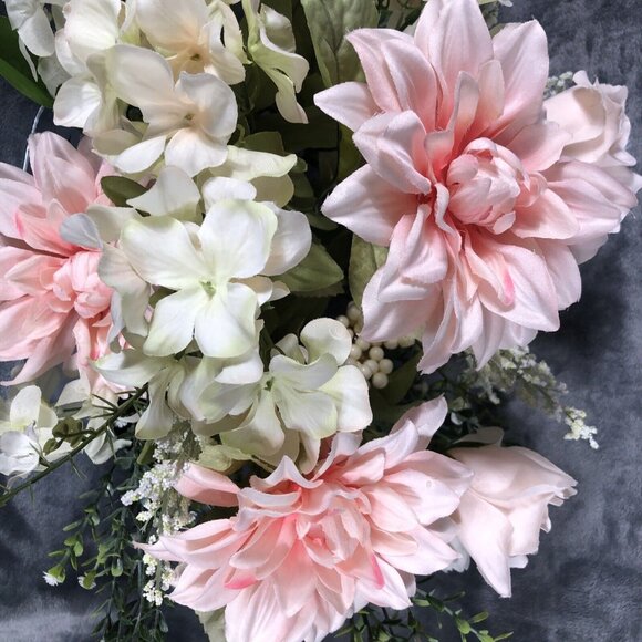 Atrificial Flower Arrangement Spring Home Decor Centerpiece Handmade Faux Accent - Picture 2 of 10